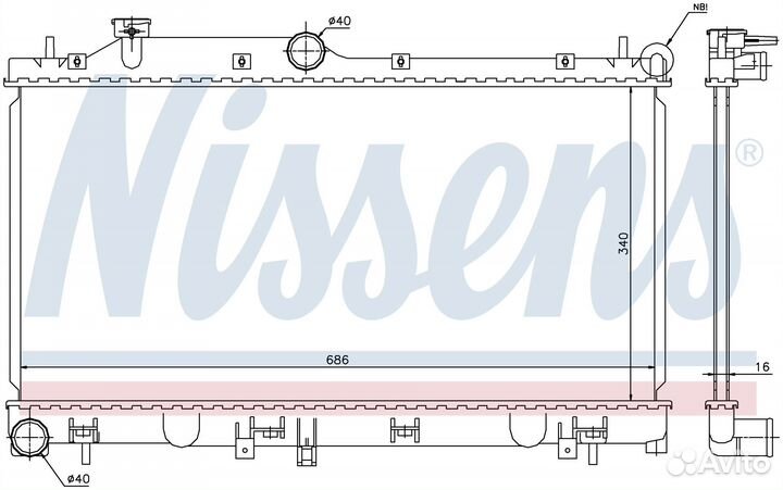 Радиатор двигателя subaru impreza 1.5-2.5 08