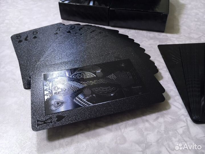Игральные чёрные карты пластик