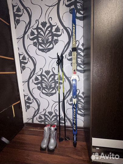 Лыжи + ботинки+палки