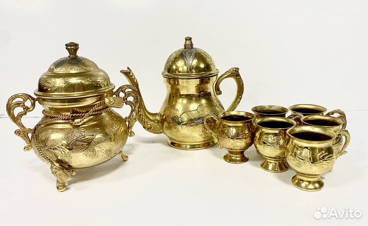 Сервиз кофейный. Набор чайный. Поднос. Металл