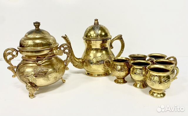 Сервиз кофейный. Набор чайный. Поднос. Металл