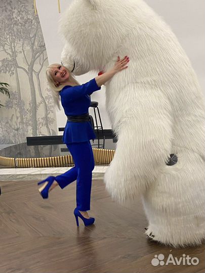 Белый мишка поздравление шары В подарок