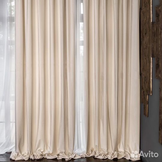 Шторы бархат Беллиссимо Ванильный