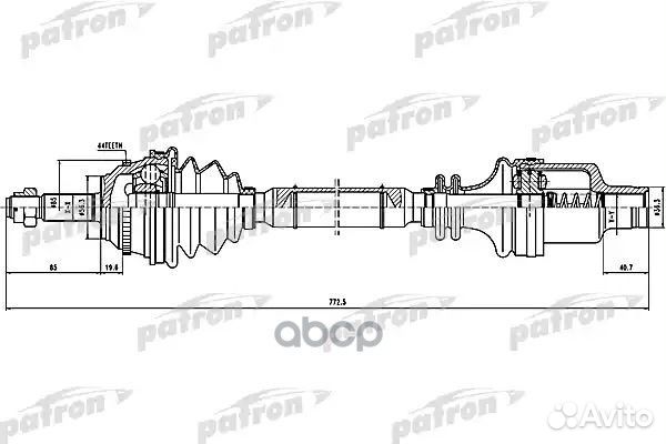 Полуось прав renault: laguna 1.8/2.0 93-01, LAG