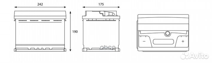 Аккумулятор gladiator EFB 60 Ah, 600 A