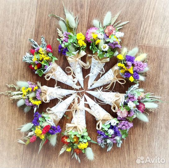 Букетики из сухоцветов