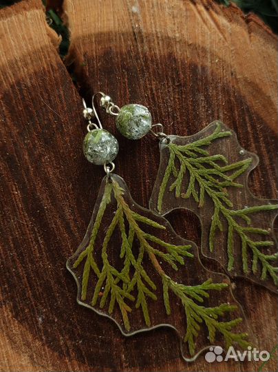 Серьги Веточки в льдинке