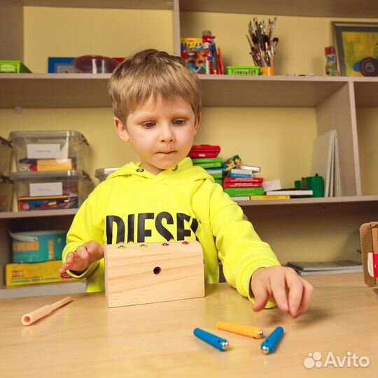 Деревянная магнитная игра «Поймай червячка сундук»