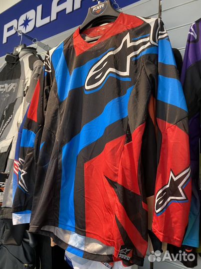 Джерси Alpinestars Techstar (черно-красно-синий)