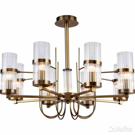 Люстра металл и стекло в спальню модерн