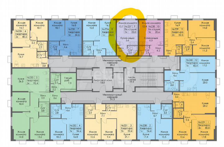 Квартира-студия, 22 м², 21/24 эт.