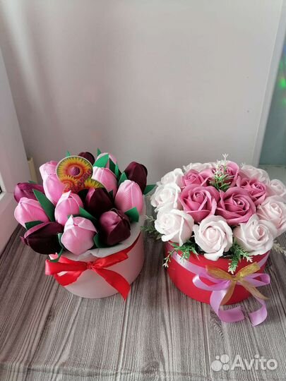 Букет роз из мыла