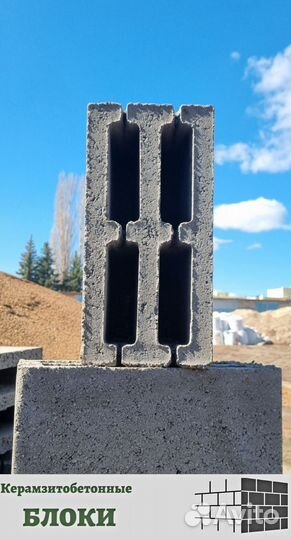 Керамзитобетонный блок 4-х пустотный