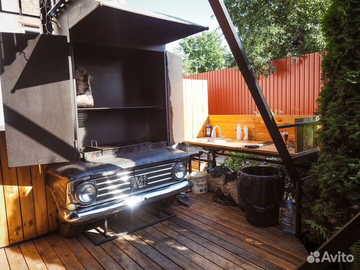 Баня+беседка с горячим бассейном и мангалом