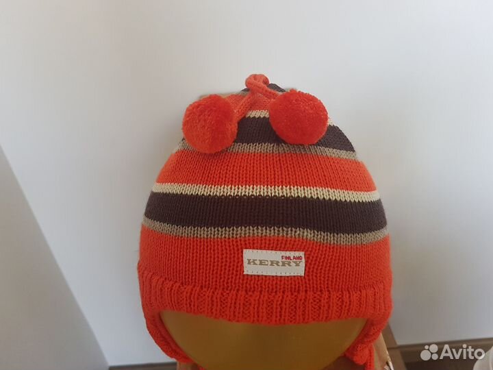 Теплая шапка для мальчиков красная Kerry р 48