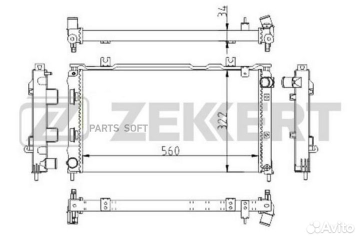 Радиатор охлаждения двигателя LADA Granta 15, Kali