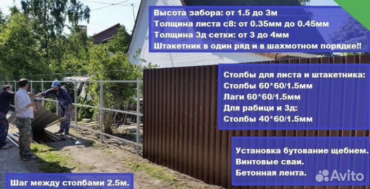 Забор из профлиста