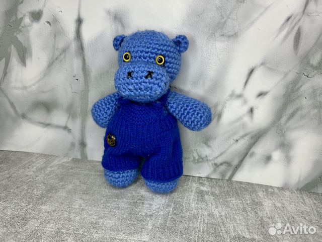 Вязаная игрушка «Бегемот»