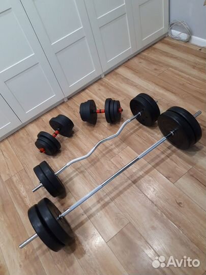 Набор 93кг Штанги гантели разборные