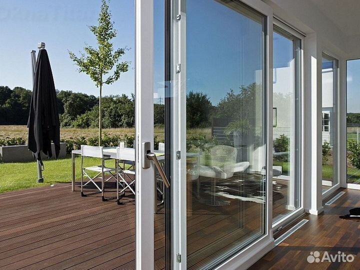 Двери пластиковые раздвижные панорамные