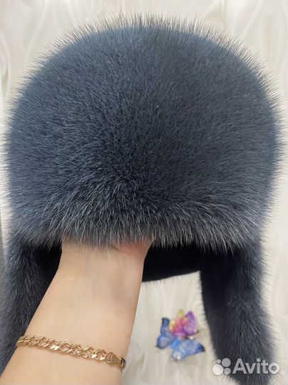 Шапка ушанка норковая