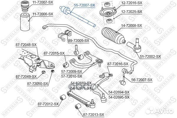 55-72007-SX тяга рулевая Mitsubishi Galant E52