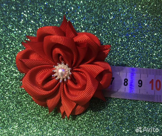 Бантики ручной работы Красные цветы