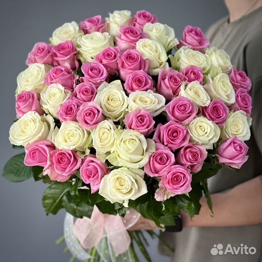 Букет из 51 розы 70 см - букет цветов