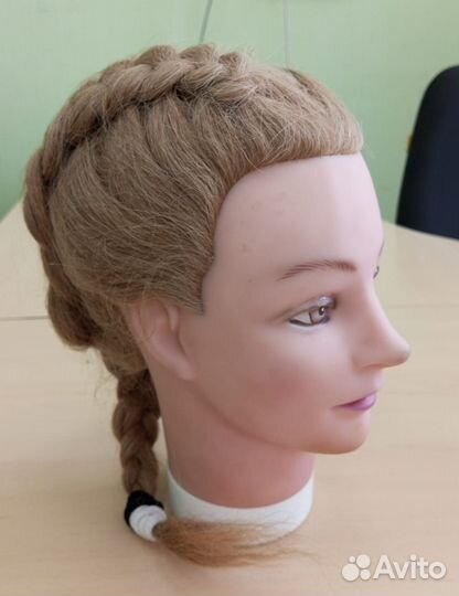 Учебная голова-манекен для причесок со штативом