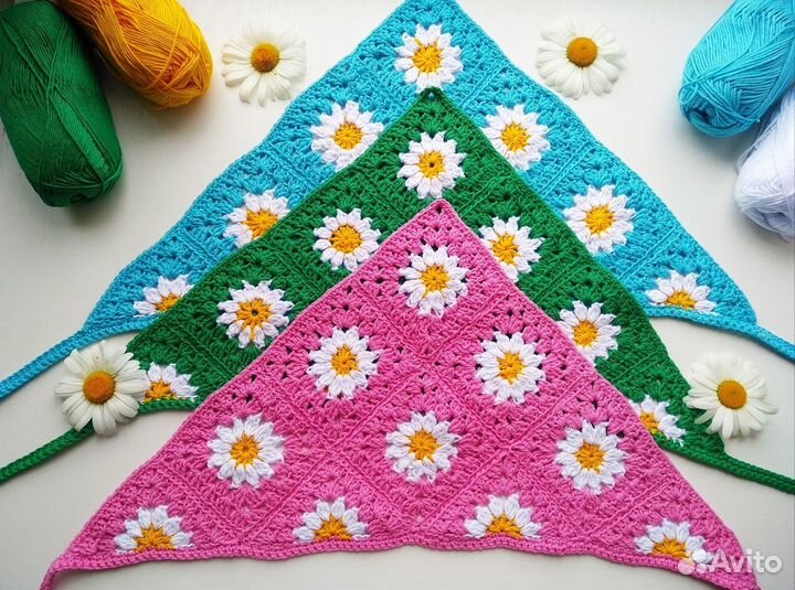 Вязаная летняя косынка