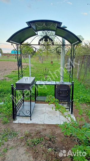 Кованные мангалы с крышей