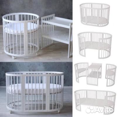 Детская кроватка трансформер круглая
