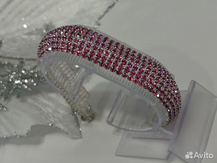 Браслет на руку женский бижутерия со стразами