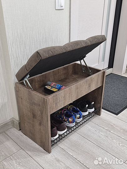 Пуфик в прихожую с ящиком, дуб самдал