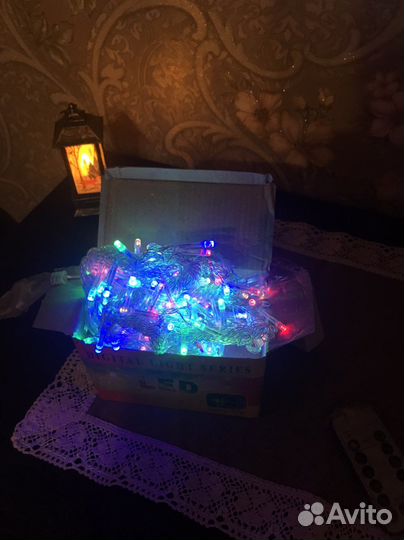 Гирлянда штора водопад шары