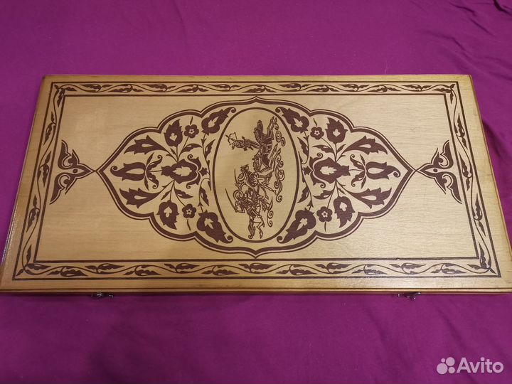 Нарды, шашки 60х30 см. Цельное дерево, сукно