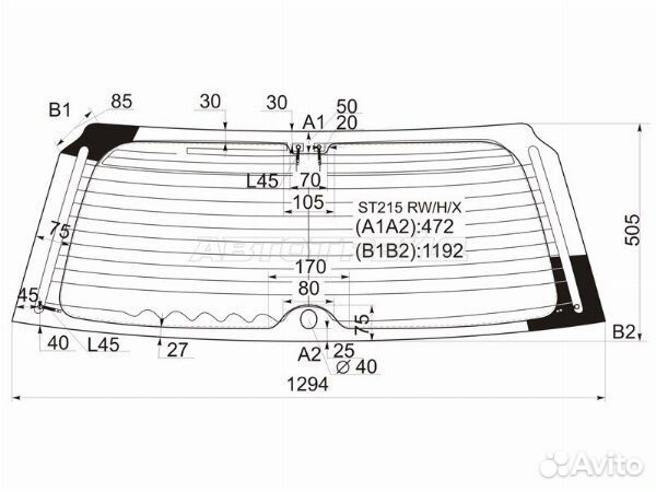 Стекло заднее toyota caldina