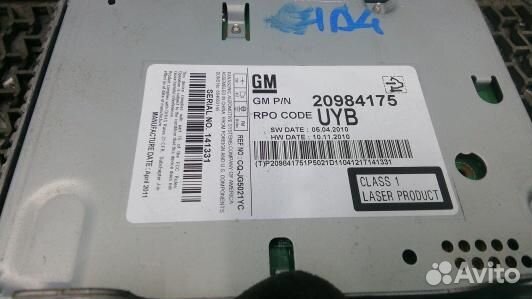 Магнитола chevrolet cruze J300 (GAD04I401)