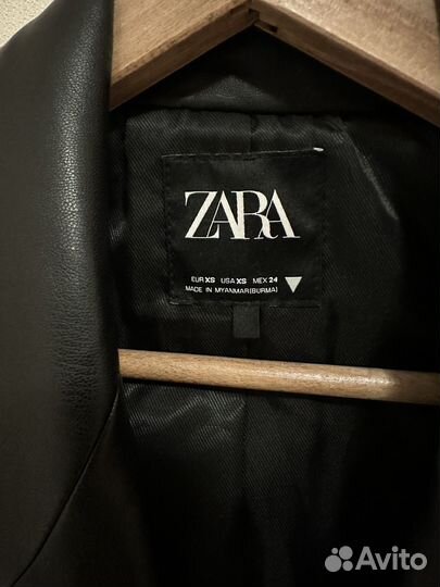 Пиджак женский кожанный zara XS