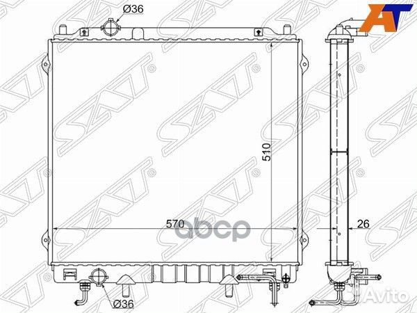 Радиатор Hyundai Terracan 01-07 HY0012-2.9 Sat