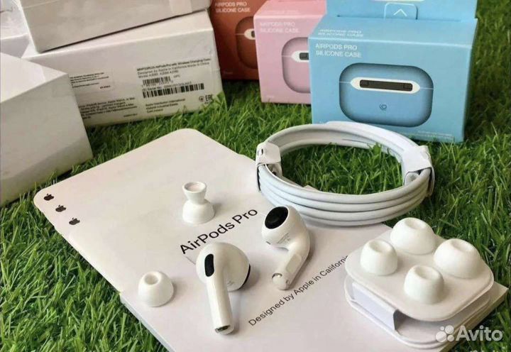 Airpods pro Luxe с шумоподавлением + чехол