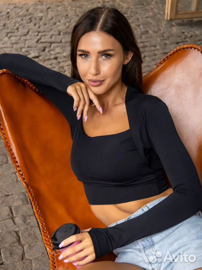 Спортивный топ бра s m 42-44 лонгслив