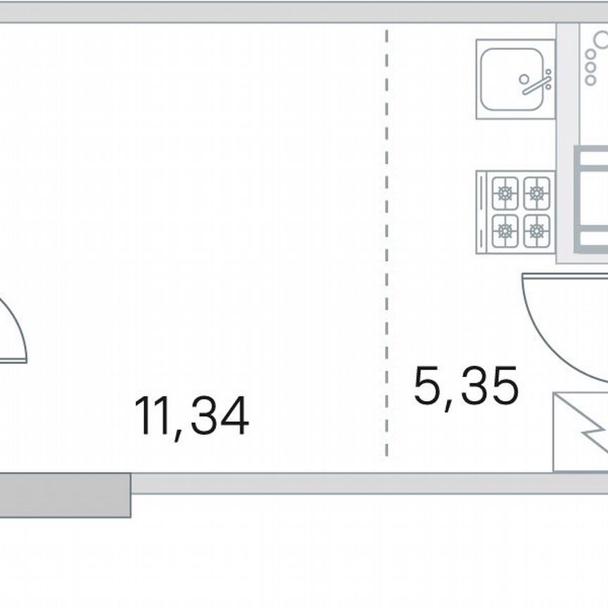 Квартира-студия, 24,8 м², 4/5 эт.