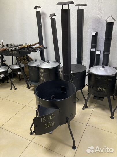 Печь для казана 16-22л 3мм с трубой