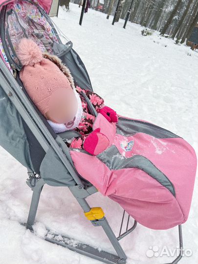 Детские санки-коляска Nika на 2 колесах