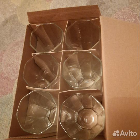 Стаканы набор стекло форма многогранник