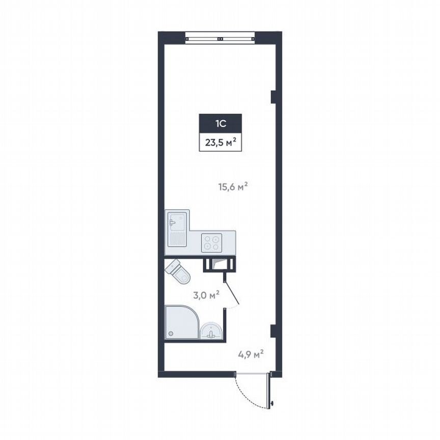 Квартира-студия, 23,5 м², 18/18 эт.