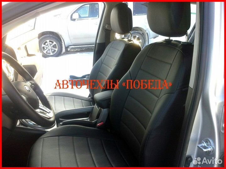 Чехлы Hyundai ix35 из экокожи чёрные Классика