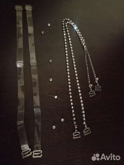 Бретельки стразы, силикон пакетом