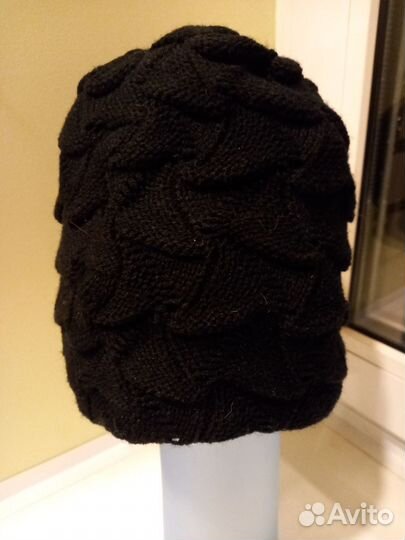 Черная вязаная шапка, двойная. Голландия